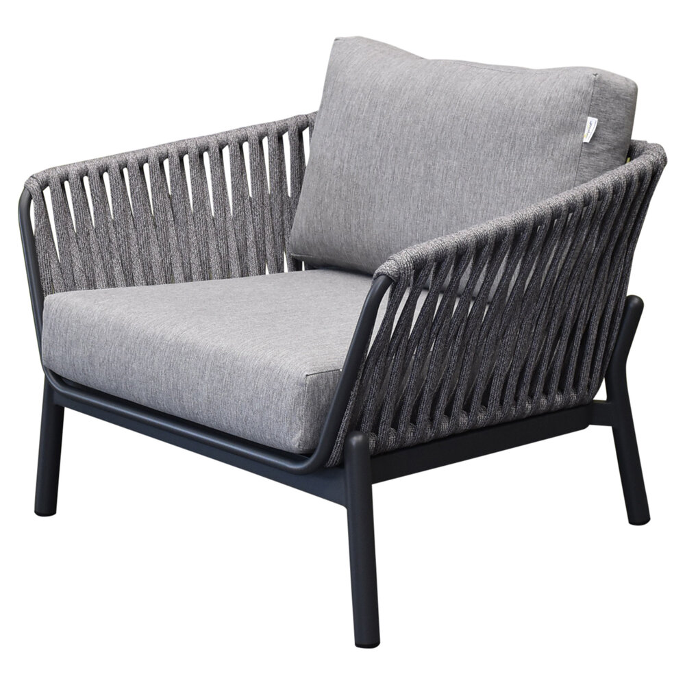 AVH-Collectie Washington stoel bank loungeset 4 delig grijs rope AVH-Collectie Washington stoel bank loungeset 4 delig grijs rope