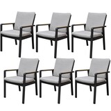 AVH-Collectie Set van 6 Lola dining tuinstoelen aluminium antraciet AVH-Collectie Set van 6 Lola dining tuinstoelen aluminium antraciet