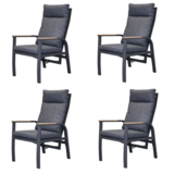 AVH-Collectie Kota dining tuinstoel verstelbaar antraciet aluminium set van 4 AVH-Collectie Kota dining tuinstoel verstelbaar antraciet aluminium set van 4