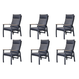 AVH-Collectie AVH-Collectie Kota dining tuinstoel verstelbaar antraciet aluminium set van 6 AVH-Collectie AVH-Collectie Kota dining tuinstoel verstelbaar antraciet aluminium set van 6