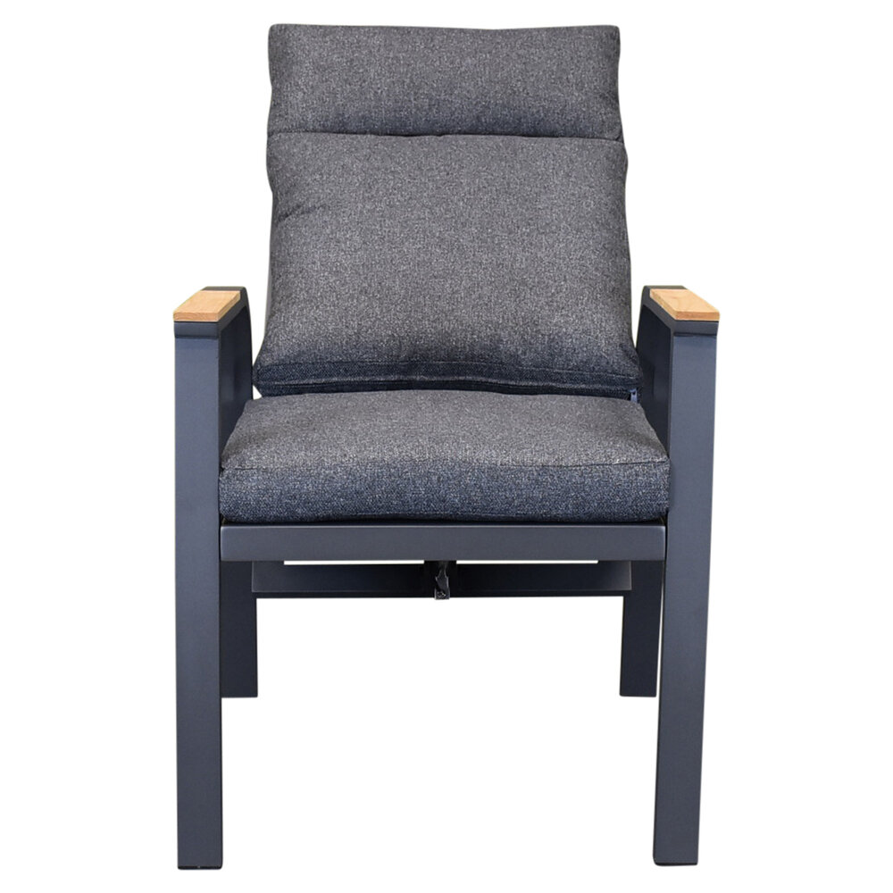 AVH-Collectie Kota dining tuinstoel verstelbaar antraciet aluminium set van 8 AVH-Collectie Kota dining tuinstoel verstelbaar antraciet aluminium set van 8