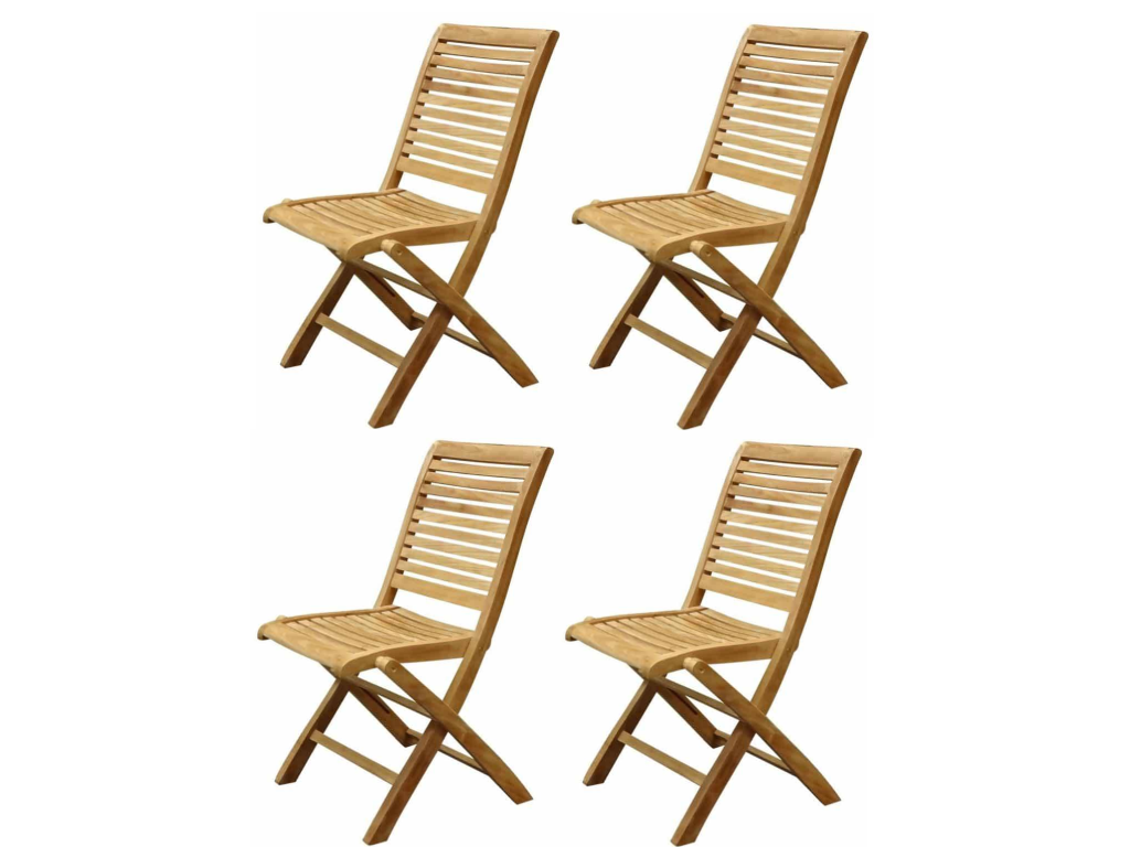 AVH-Collectie Arona dining tuinstoel inklapbaar teak set van 4 stoelen