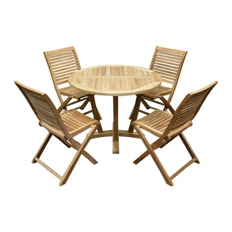 AVH-Collectie Arona dining tuinstoel inklapbaar teak set van 8 AVH-Collectie Arona dining tuinstoel inklapbaar teak set van 8