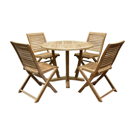 AVH-Collectie Arona dining tuinstoel inklapbaar teak set van 8 AVH-Collectie Arona dining tuinstoel inklapbaar teak set van 8
