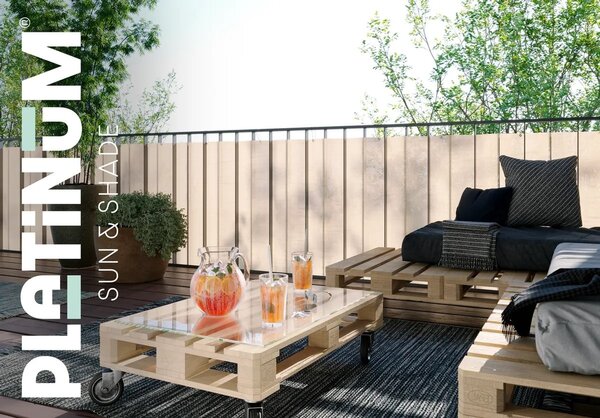 Platinum Platinum Sun & Shade Coolfit balkondoek 500x80cm Ecru wit Platinum Platinum Sun & Shade Coolfit balkondoek 500x80cm Ecru wit