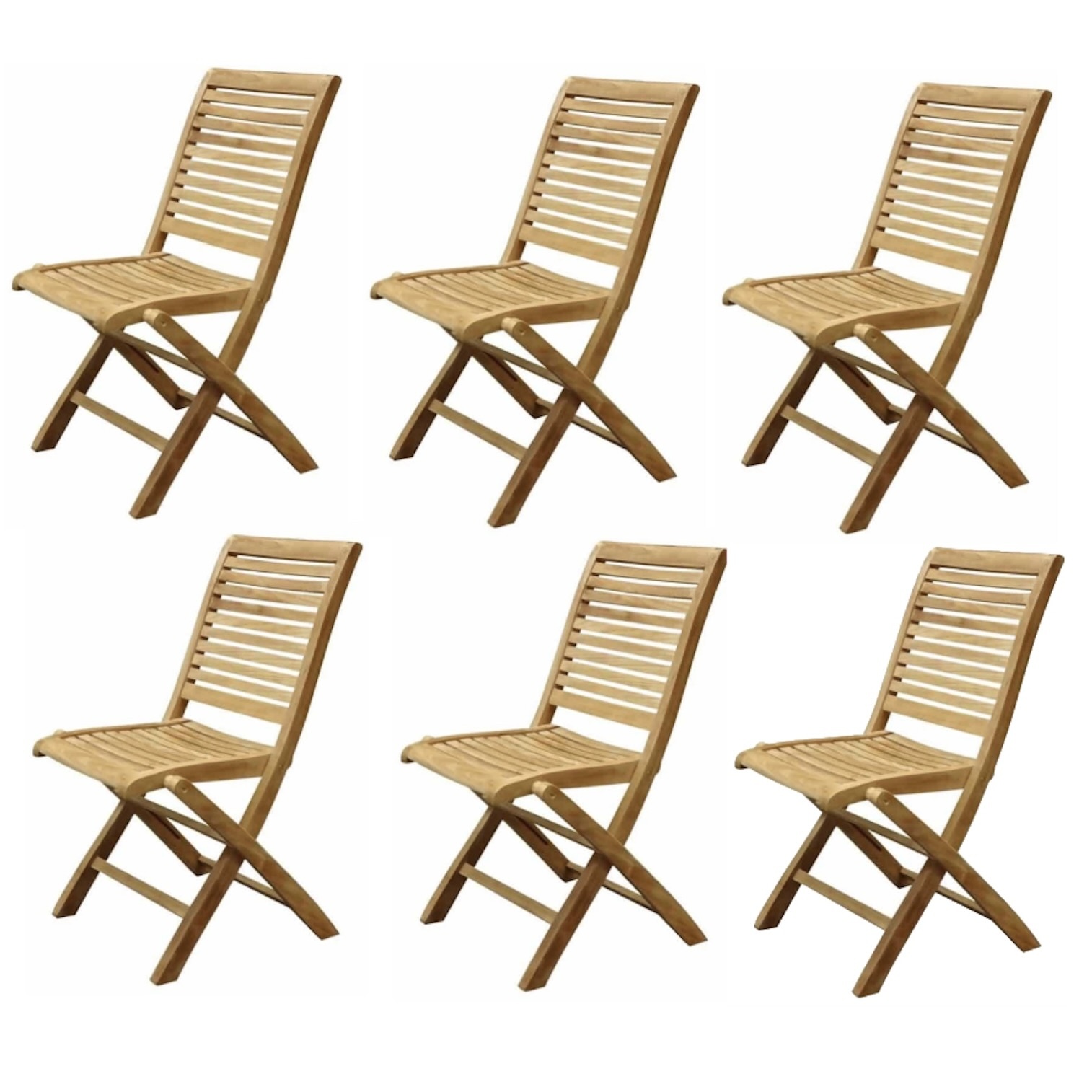 AVH-Collectie Arona dining tuinstoel inklapbaar teak set van 6 stoelen