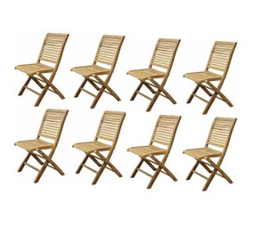 AVH-Collectie Arona dining tuinstoel inklapbaar teak set van 8 AVH-Collectie Arona dining tuinstoel inklapbaar teak set van 8
