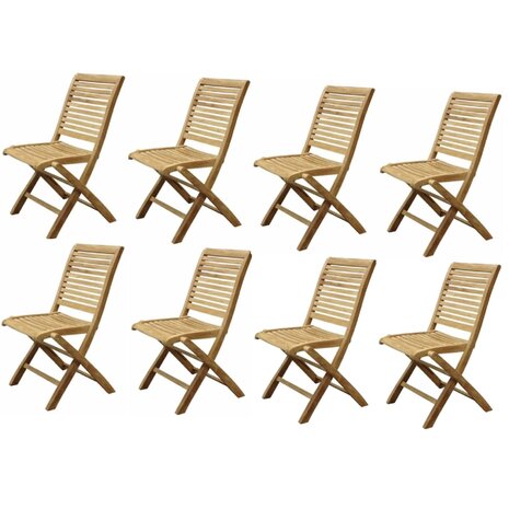 AVH-Collectie Arona dining tuinstoel inklapbaar teak set van 8 AVH-Collectie Arona dining tuinstoel inklapbaar teak set van 8