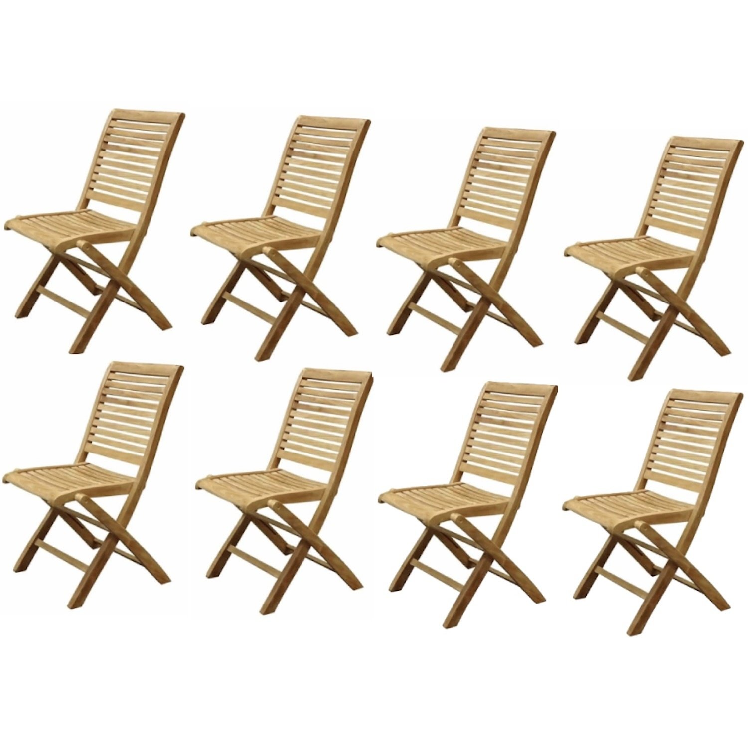 AVH-Collectie Arona dining tuinstoel inklapbaar teak set van 8