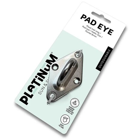 Platinum Platinum Sun & Shade plaat met oog voor de bevestiging van een schaduwdoek. Platinum Platinum Sun & Shade plaat met oog voor de bevestiging van een schaduwdoek.