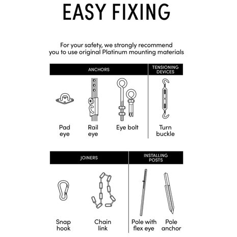 Platinum Platinum Sun & Shade paalanker, een stevige verankering tbv de paal met flexoog Platinum Platinum Sun & Shade paalanker, een stevige verankering tbv de paal met flexoog