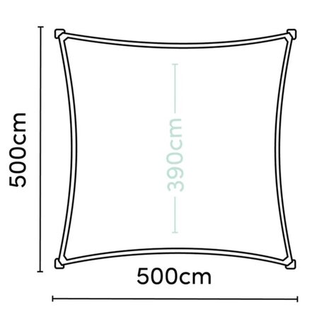 Platinum Platinum Sun & Shade Coolfit schaduwdoek vierkant 500x500cm Zwart Platinum Platinum Sun & Shade Coolfit schaduwdoek vierkant 500x500cm Zwart