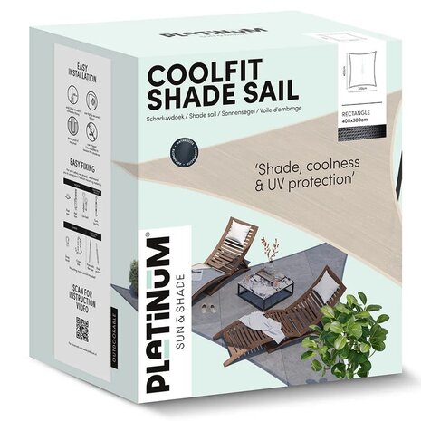 Platinum Platinum Sun & Shade Coolfit schaduwdoek rechthoek 400x300cm Olijf Platinum Platinum Sun & Shade Coolfit schaduwdoek rechthoek 400x300cm Olijf