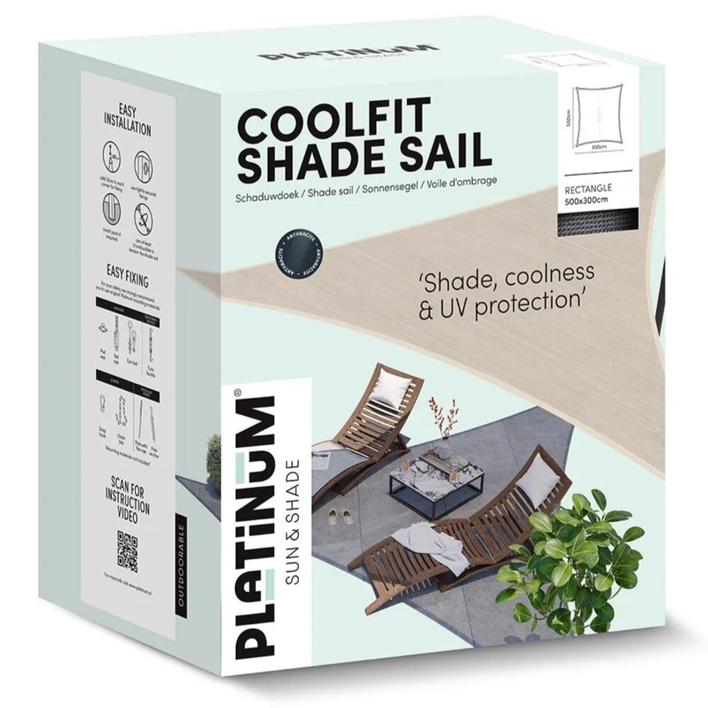 Platinum Platinum Sun & Shade Coolfit schaduwdoek rechthoek 500x300cm Ecru wit Platinum Platinum Sun & Shade Coolfit schaduwdoek rechthoek 500x300cm Ecru wit