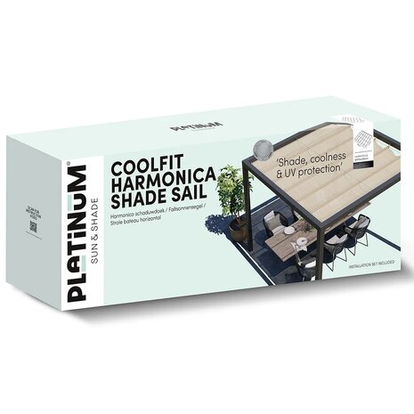 Platinum Platinum Sun & Shade Coolfit harmonica schaduwdoek B370xL500cm Antraciet Platinum Platinum Sun & Shade Coolfit harmonica schaduwdoek B370xL500cm Antraciet