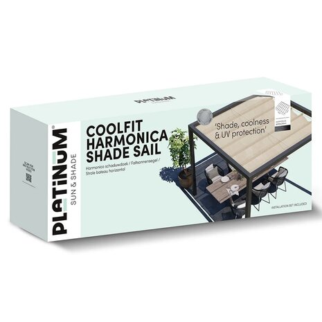 Platinum Platinum Sun & Shade Coolfit harmonica schaduwdoek B370xL370cm Antraciet Platinum Platinum Sun & Shade Coolfit harmonica schaduwdoek B370xL370cm Antraciet