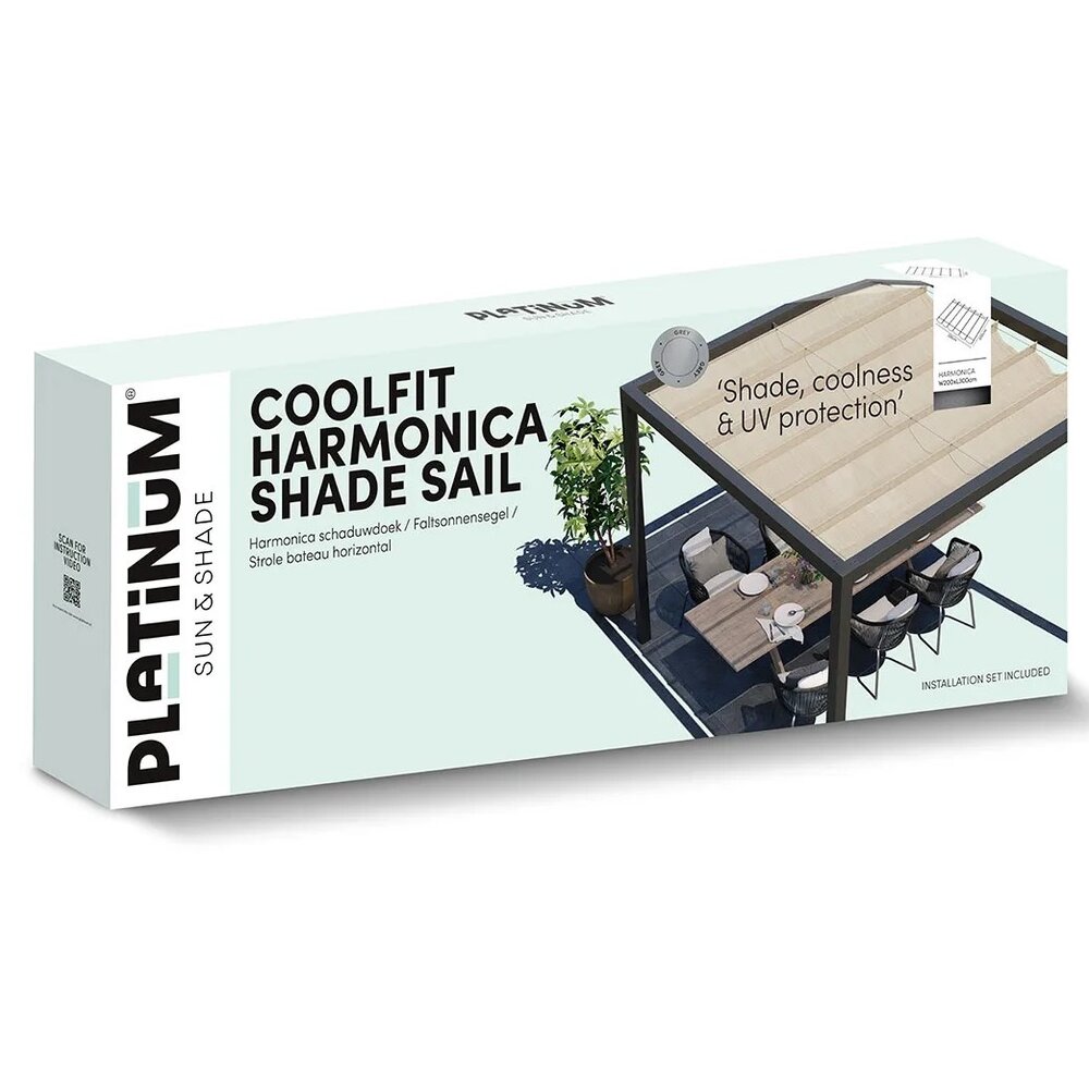 Platinum Platinum Sun & Shade Coolfit harmonica schaduwdoek B200xL300cm Zand Platinum Platinum Sun & Shade Coolfit harmonica schaduwdoek B200xL300cm Zand