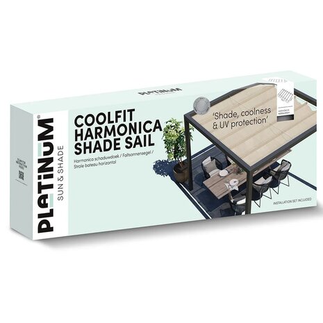 Platinum Platinum Sun & Shade Coolfit harmonica schaduwdoek B200xL300cm Zand Platinum Platinum Sun & Shade Coolfit harmonica schaduwdoek B200xL300cm Zand