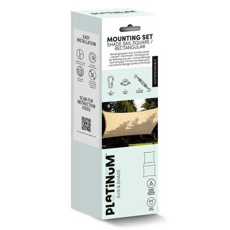 Platinum Platinum Sun & Shade bevestigingsset voor schaduwdoek vierkant en rechthoek Platinum Platinum Sun & Shade bevestigingsset voor schaduwdoek vierkant en rechthoek