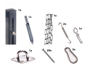 Platinum Platinum bevestigingsmaterialen schaduwdoek voor een driehoek en driehoek 90 graden combinatiepakket 1 Platinum Platinum bevestigingsmaterialen schaduwdoek voor een driehoek en driehoek 90 graden combinatiepakket 1