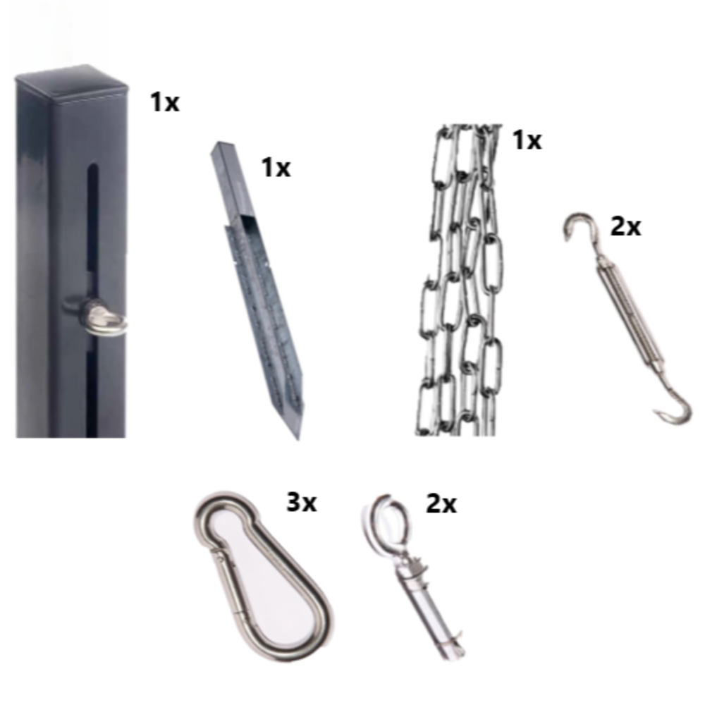 Platinum Platinum bevestigingsmaterialen schaduwdoek voor een driehoek en driehoek 90 graden combinatiepakket 3 Platinum Platinum bevestigingsmaterialen schaduwdoek voor een driehoek en driehoek 90 graden combinatiepakket 3