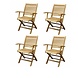 AVH-Collectie Arona dining tuinstoel inklapbaar met armleuning teak set van 4 AVH-Collectie Arona dining tuinstoel inklapbaar met armleuning teak set van 4