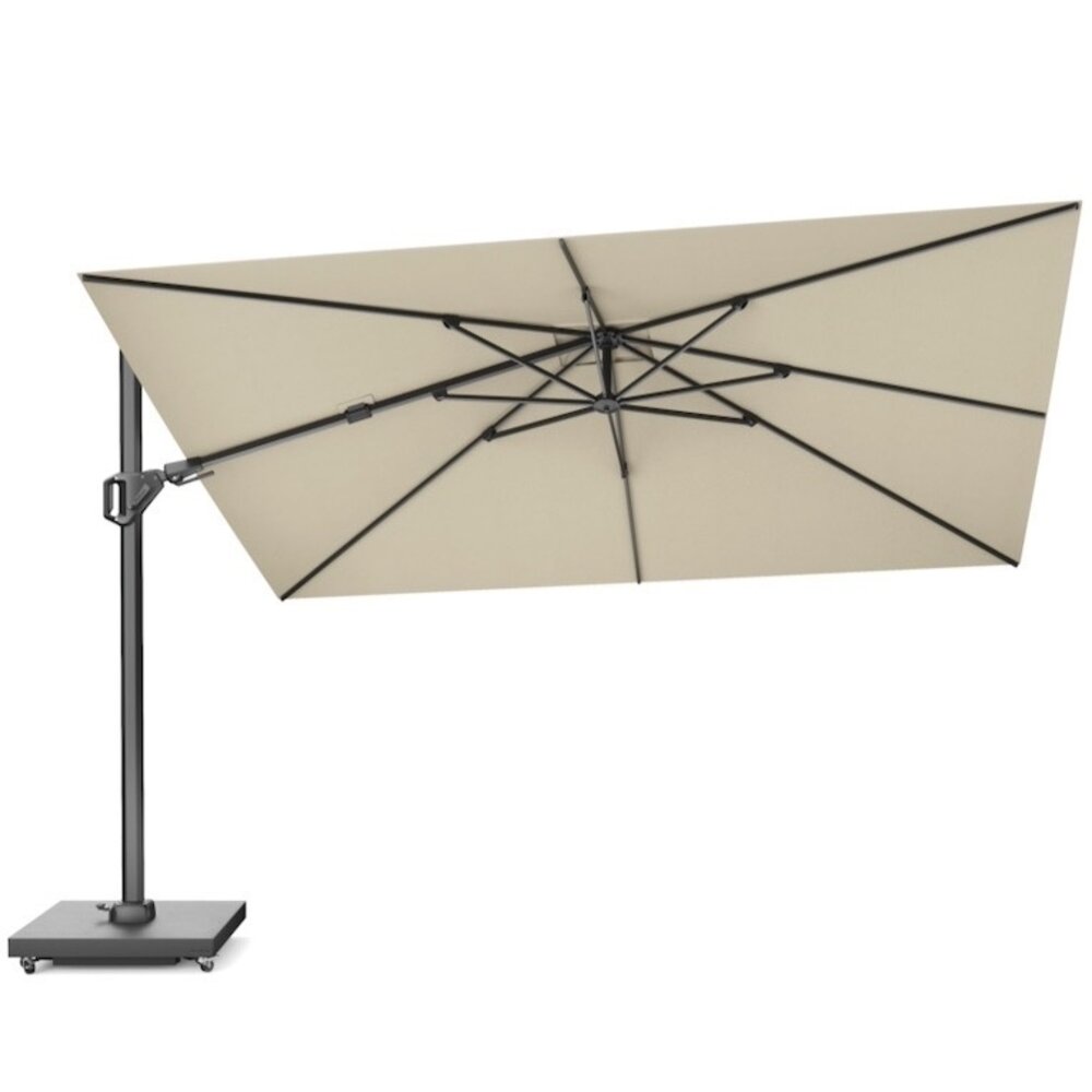 Platinum Challenger T2 premium zweefparasol 350x260 cm champagne met parasolvoet 90kg en hoes Platinum Challenger T2 premium zweefparasol 350x260 cm champagne met parasolvoet 90kg en hoes