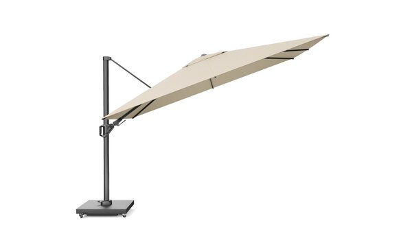 Platinum Challenger T2 premium zweefparasol 350x260 cm champagne met parasolvoet 90kg en hoes Platinum Challenger T2 premium zweefparasol 350x260 cm champagne met parasolvoet 90kg en hoes
