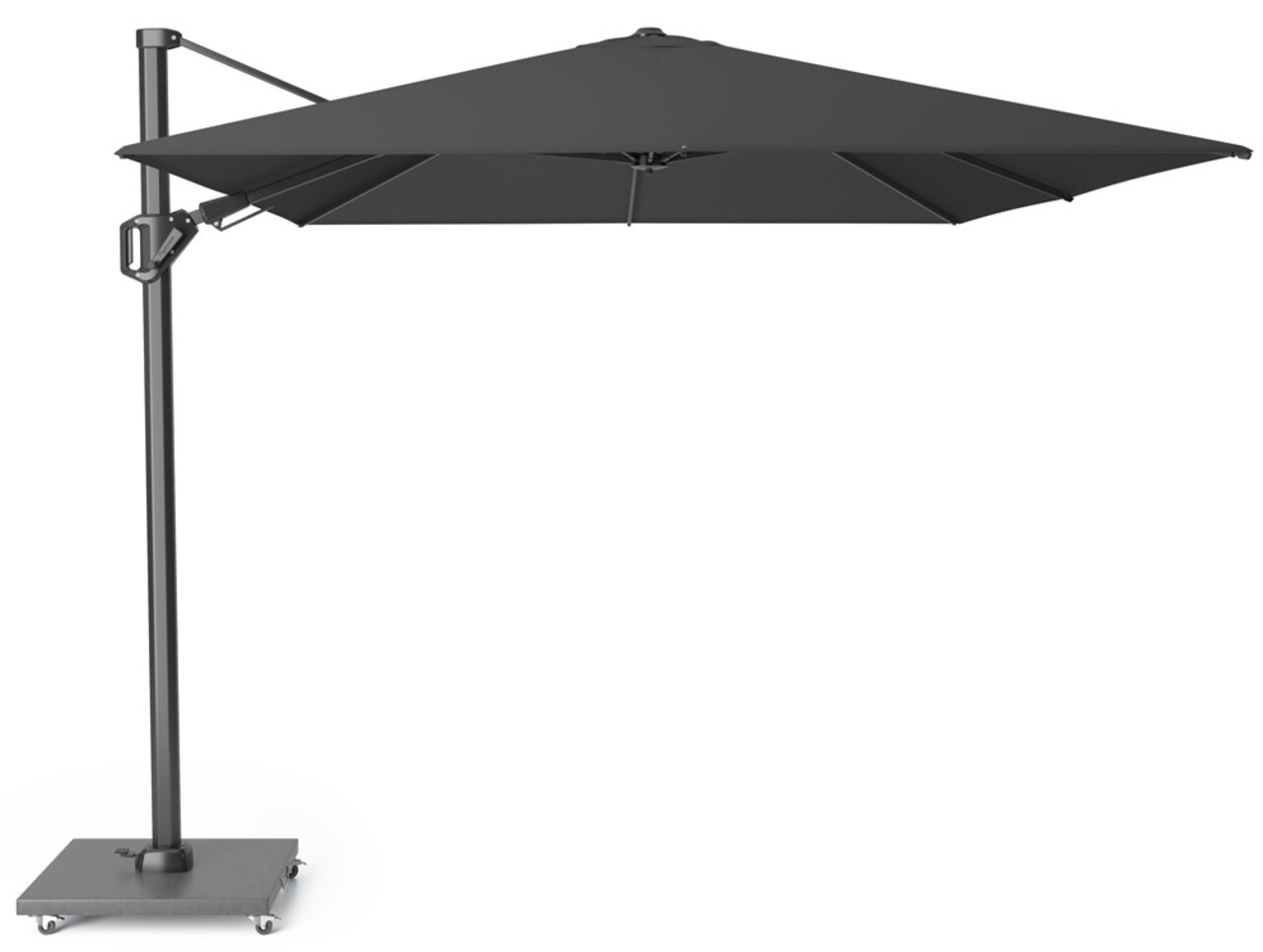 Platinum Challenger T2 zweefparasol 350x260 cm antraciet met parasolvoet 90KG voet en hoes Platinum Challenger T2 zweefparasol 350x260 cm antraciet met parasolvoet 90KG voet en hoes