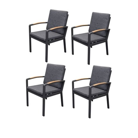 AVH-Collectie Costa Rica dining tuinstoel aluminium antraciet set van 4 AVH-Collectie Costa Rica dining tuinstoel aluminium antraciet set van 4