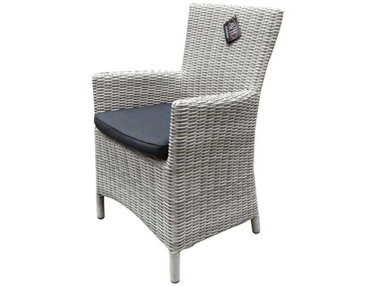AVH-Collectie Capri dining tuinstoel wit grijs wicker set van 4 AVH-Collectie Capri dining tuinstoel wit grijs wicker set van 4