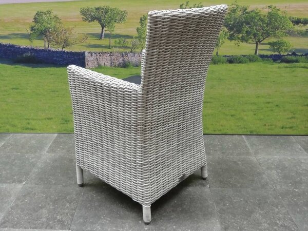 AVH-Collectie Capri dining tuinstoel wit grijs wicker set van 4 AVH-Collectie Capri dining tuinstoel wit grijs wicker set van 4