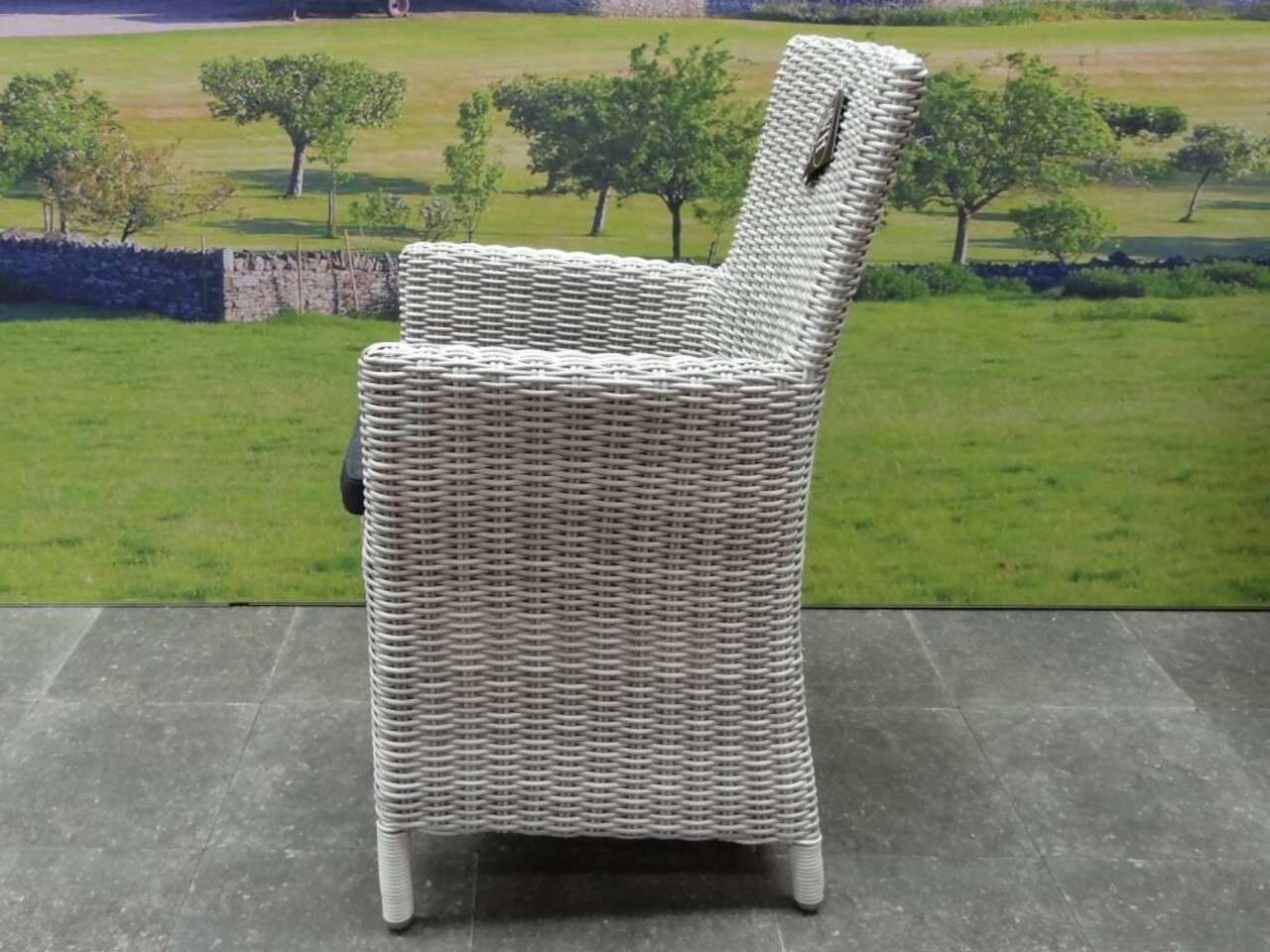 AVH-Collectie Capri dining tuinstoel wit grijs wicker set van 4 AVH-Collectie Capri dining tuinstoel wit grijs wicker set van 4