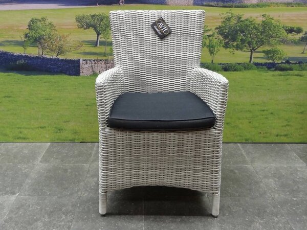 AVH-Collectie Capri dining tuinstoel wit grijs wicker set van 4 AVH-Collectie Capri dining tuinstoel wit grijs wicker set van 4