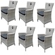 AVH-Collectie Capri dining tuinstoel wit grijs wicker set van 6 AVH-Collectie Capri dining tuinstoel wit grijs wicker set van 6