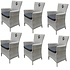 Capri dining tuinstoel wit grijs wicker set van 6 Capri dining tuinstoel wit grijs wicker set van 6