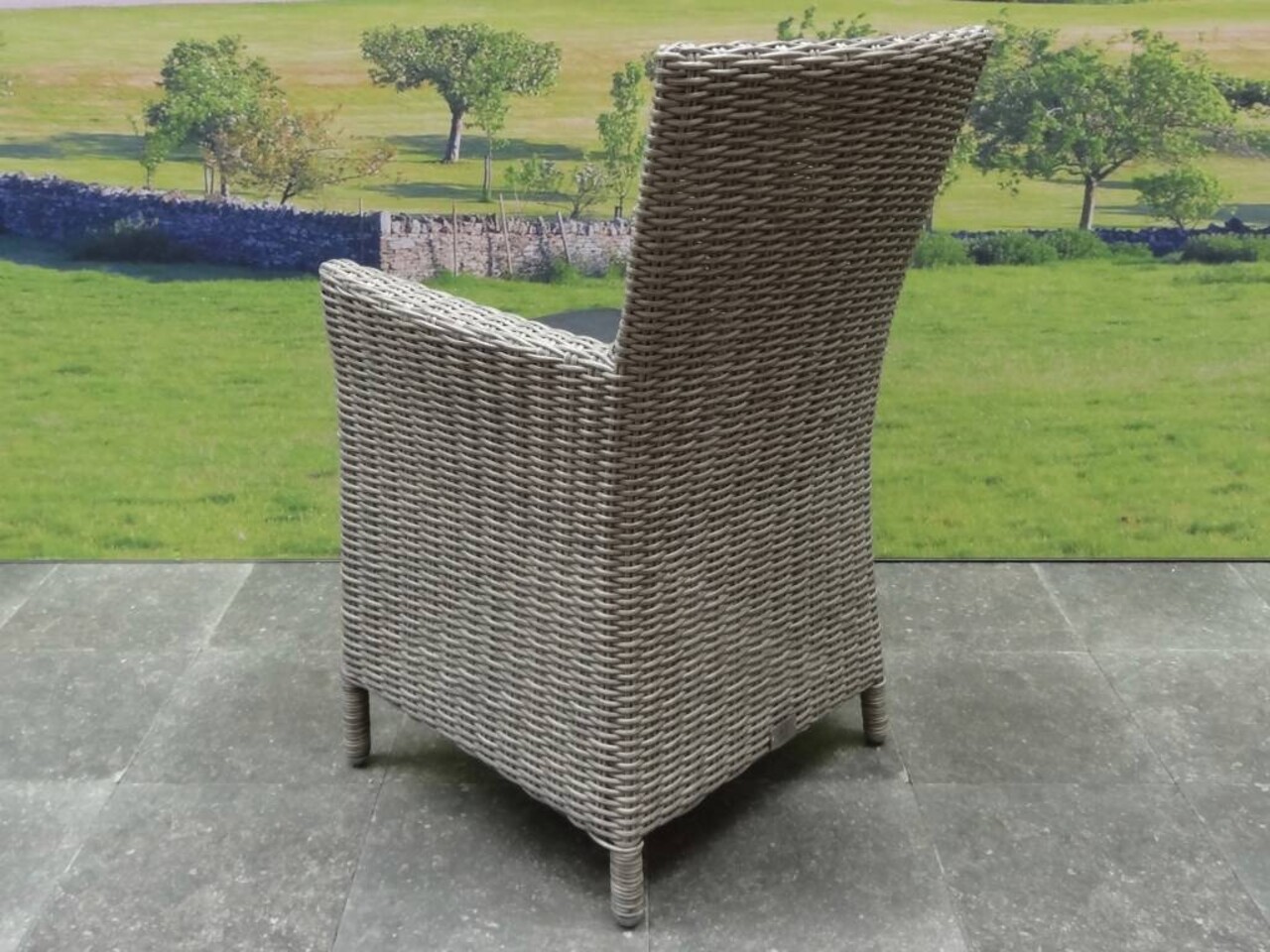 AVH-Collectie Capri dining tuinstoel grijs wicker set van 4 AVH-Collectie Capri dining tuinstoel grijs wicker set van 4