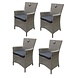 AVH-Collectie Capri dining tuinstoel grijs wicker set van 4 AVH-Collectie Capri dining tuinstoel grijs wicker set van 4