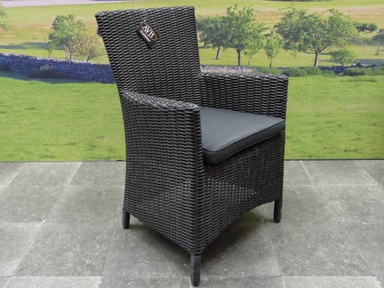 AVH-Collectie Capri dining tuinstoel antraciet set van 4 AVH-Collectie Capri dining tuinstoel antraciet set van 4