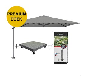 Platinum Challenger T1 premium zweefparasol 350x350 cm manhattan met parasolvoet 120kg en hoes Platinum Challenger T1 premium zweefparasol 350x350 cm manhattan met parasolvoet 120kg en hoes