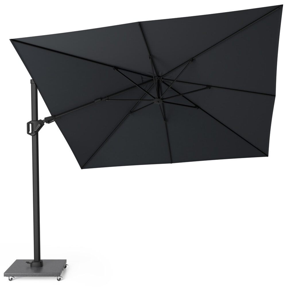 Platinum Challenger T2 premium zweefparasol 300x300 cm matt black mast jet black met parasolvoet 90KG voet en hoes Platinum Challenger T2 premium zweefparasol 300x300 cm matt black mast jet black met parasolvoet 90KG voet en hoes