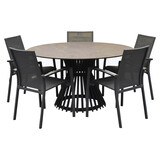 AVH-Collectie Malaga Pasadena dining tuinset 140xH75 cm rond 6 delig aluminium AVH-Collectie Malaga Pasadena dining tuinset 140xH75 cm rond 6 delig aluminium