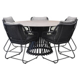 AVH-Collectie Savona Pasadena dining tuinset 140xH75 cm rond 6 delig aluminium AVH-Collectie Savona Pasadena dining tuinset 140xH75 cm rond 6 delig aluminium