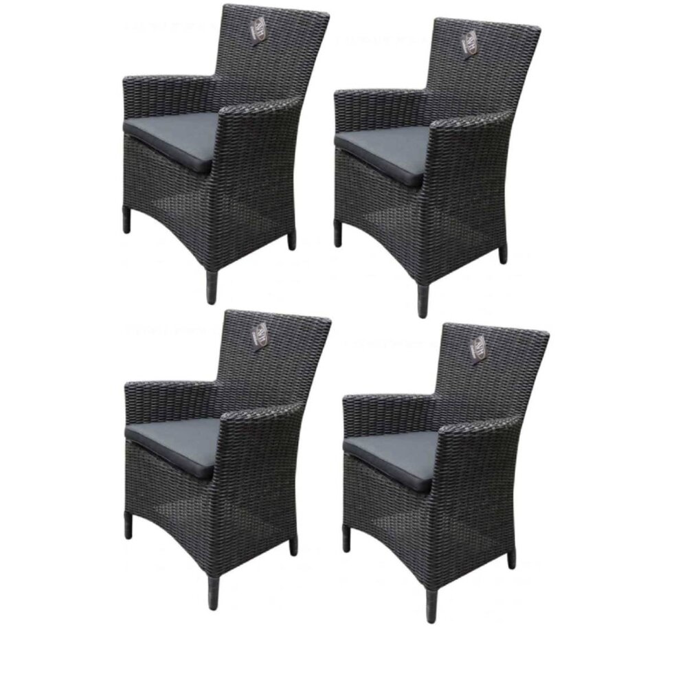 AVH-Collectie Capri dining tuinstoel antraciet set van 4 AVH-Collectie Capri dining tuinstoel antraciet set van 4
