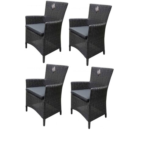 AVH-Collectie Capri dining tuinstoel antraciet set van 4 AVH-Collectie Capri dining tuinstoel antraciet set van 4