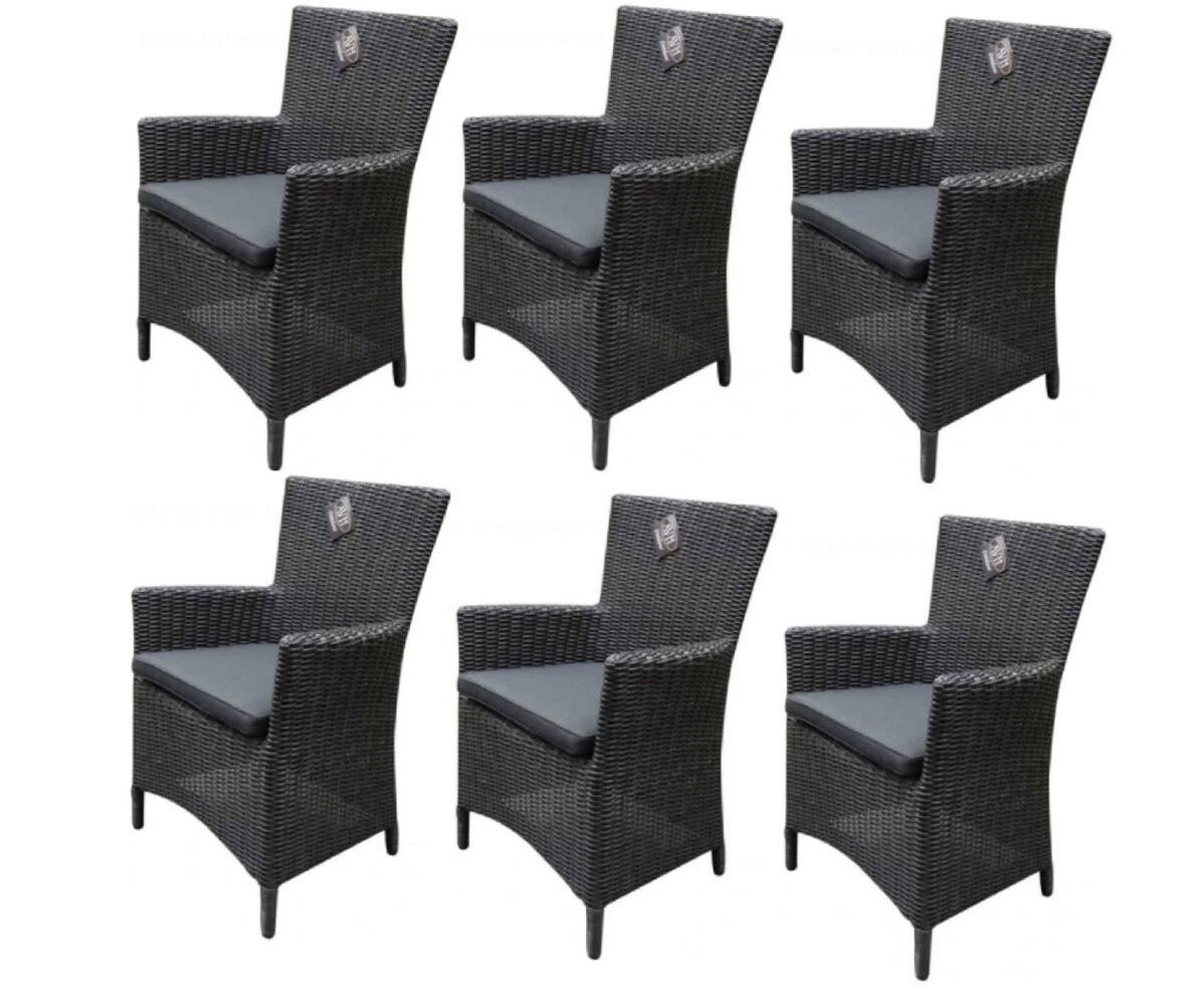 AVH-Collectie Capri dining tuinstoel antraciet set van 6 AVH-Collectie Capri dining tuinstoel antraciet set van 6