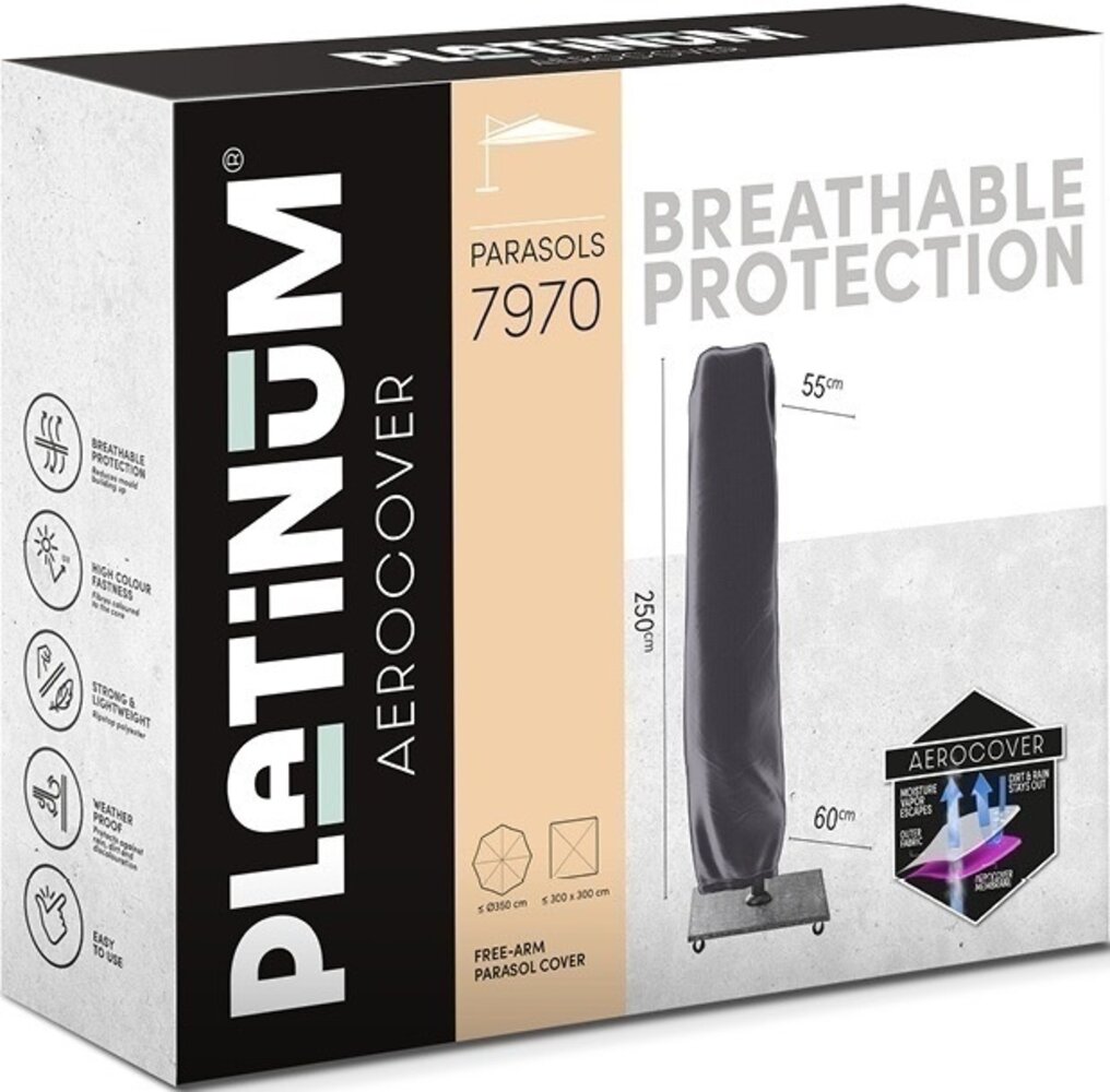 Platinum Challenger T2 premium zweefparasol 350x260 cm manhattan met parasolvoet 90kg en hoes Platinum Challenger T2 premium zweefparasol 350x260 cm manhattan met parasolvoet 90kg en hoes