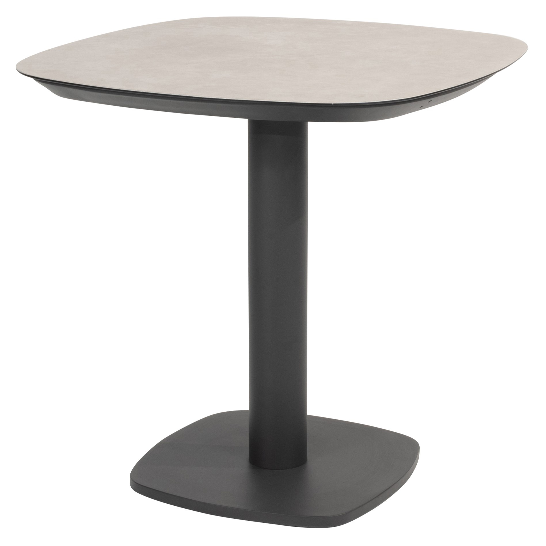 Aluminum Garden Table, 75x75cm Square Balcony Table, Stainless Whole Metal Garden Table, Weatherproof Outdoor Dining Table for Patios Garden, Balcony, Black, 11cm Wide Sign