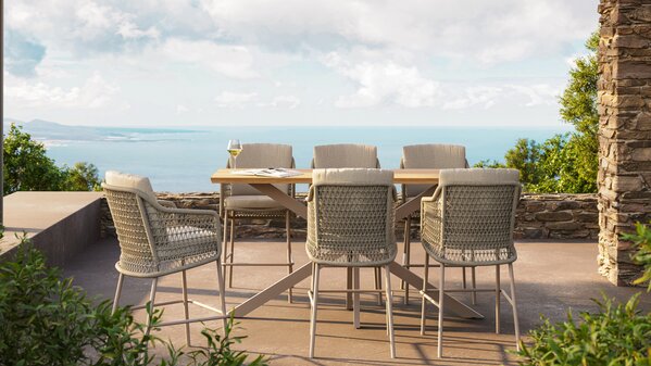 Taste 4SO Prado bartafel 200x70xH105 cm aluminium teak latte Taste 4SO Taste 4SO Prado bartafel 200x70xH105 cm aluminium teak latte Taste 4SO