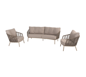 4 Seasons Outdoor Puglia stoel bank loungeset 3 delig organic latte Taste 4SO 4 Seasons Outdoor Puglia stoel bank loungeset 3 delig organic latte Taste 4SO